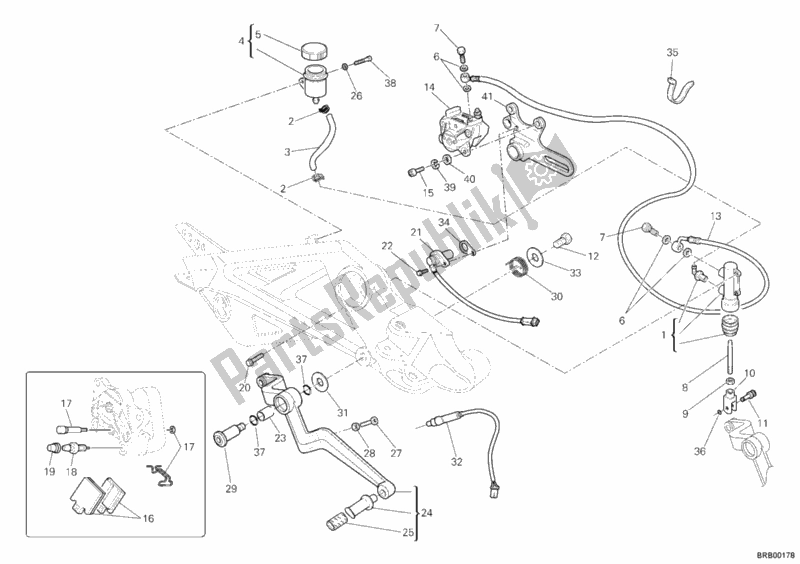 Todas las partes para Sistema De Freno Trasero de Ducati Multistrada 620 USA 2006